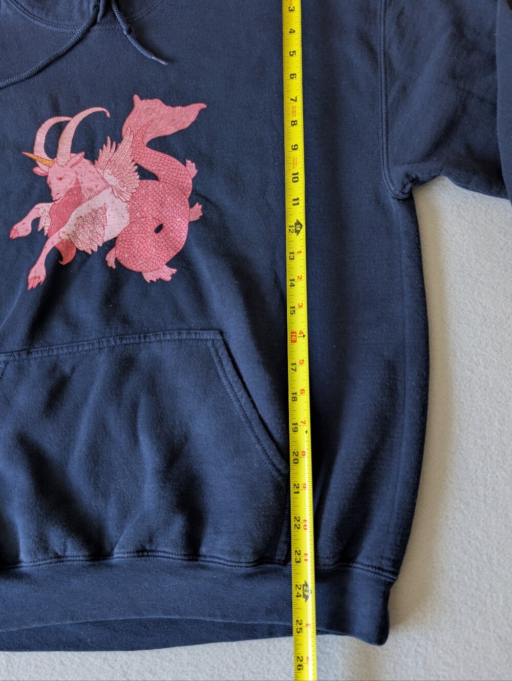 Capricorn Zodiac Gildan Heavy Blend Navy Hooded Sweatshirt Hoodie Sz L Cotton image 10